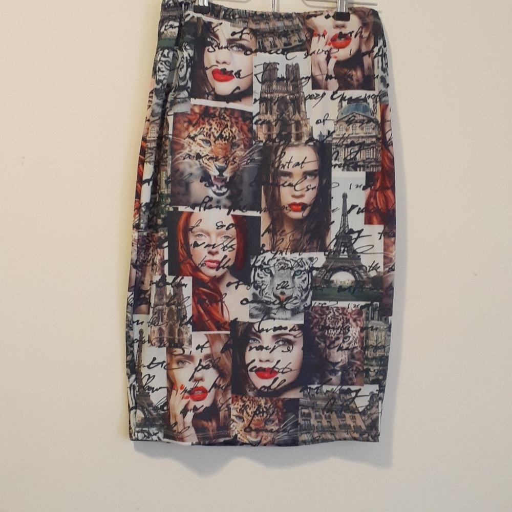 Printed Pencil Skirt